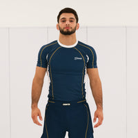 Flow Rashguard - Steel Blue/Gold