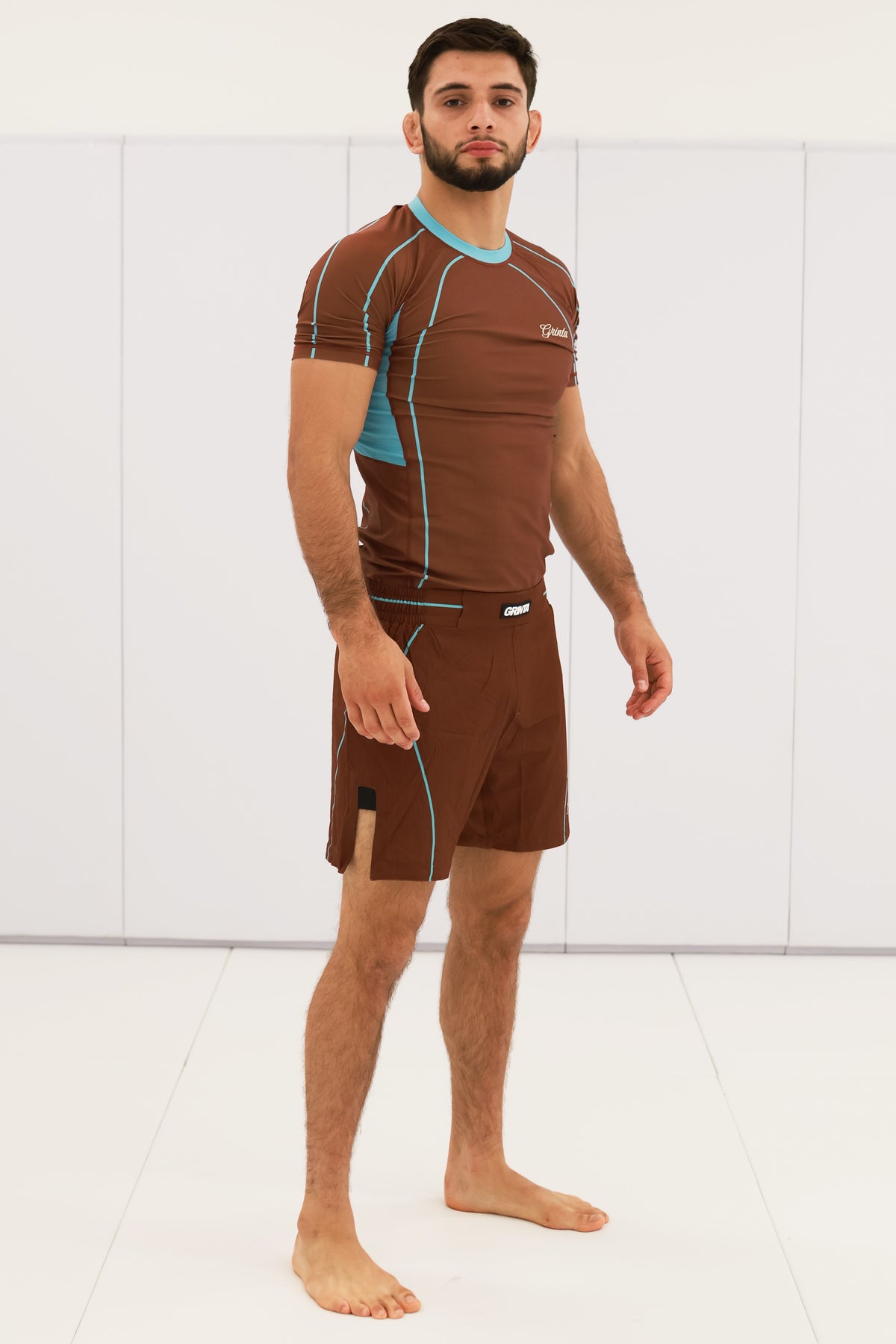 Flow Rashguard - Brown/Sky Blue