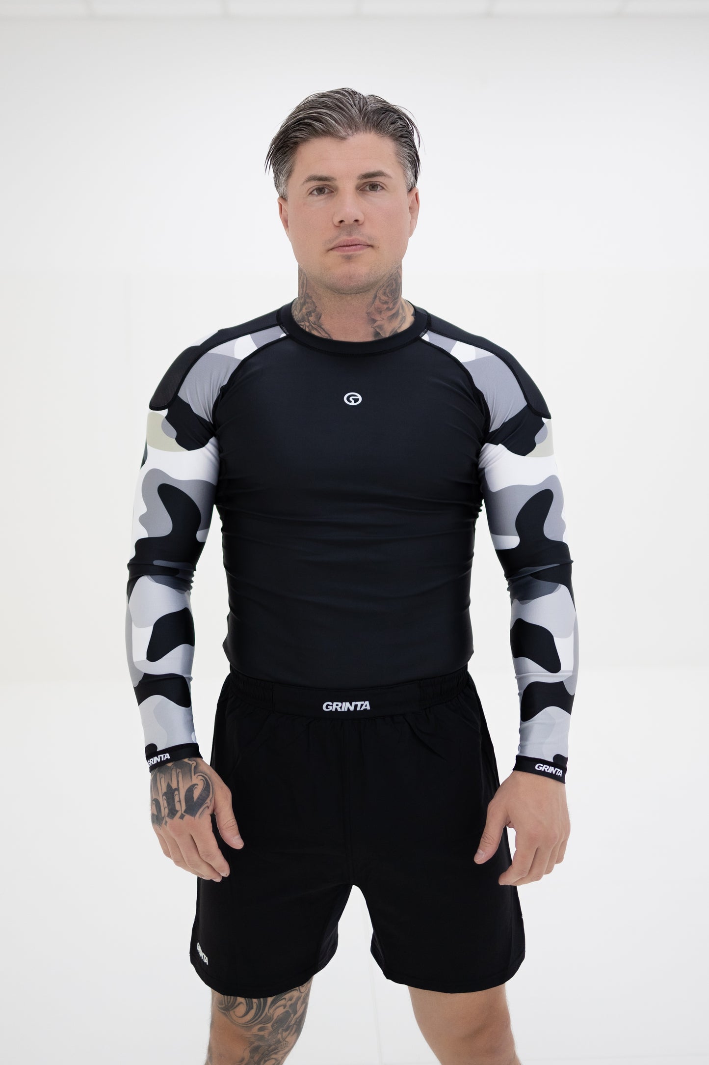 Camouflage Long Sleeve Rashguard - Black