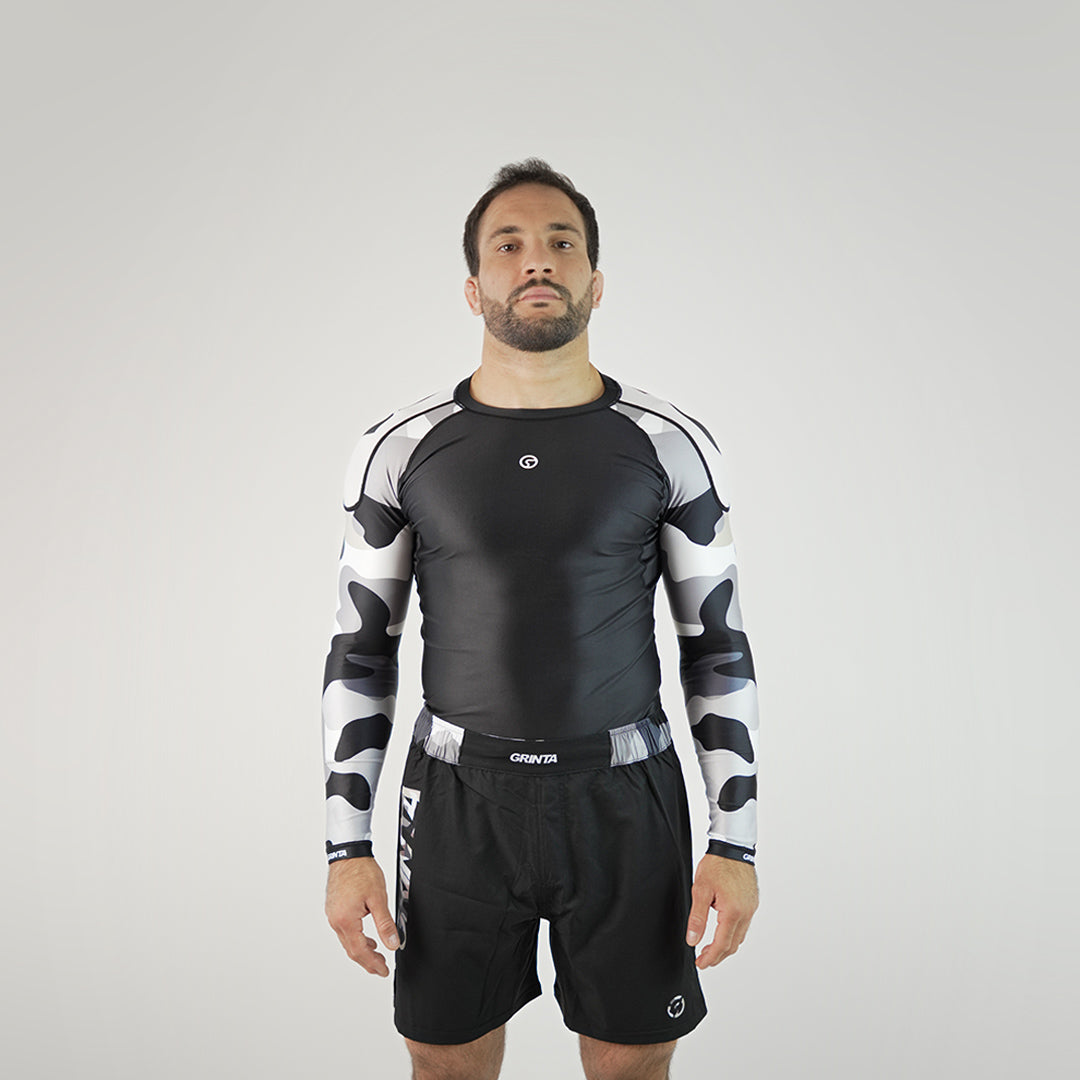 Camouflage Long Sleeve Rashguard - Black