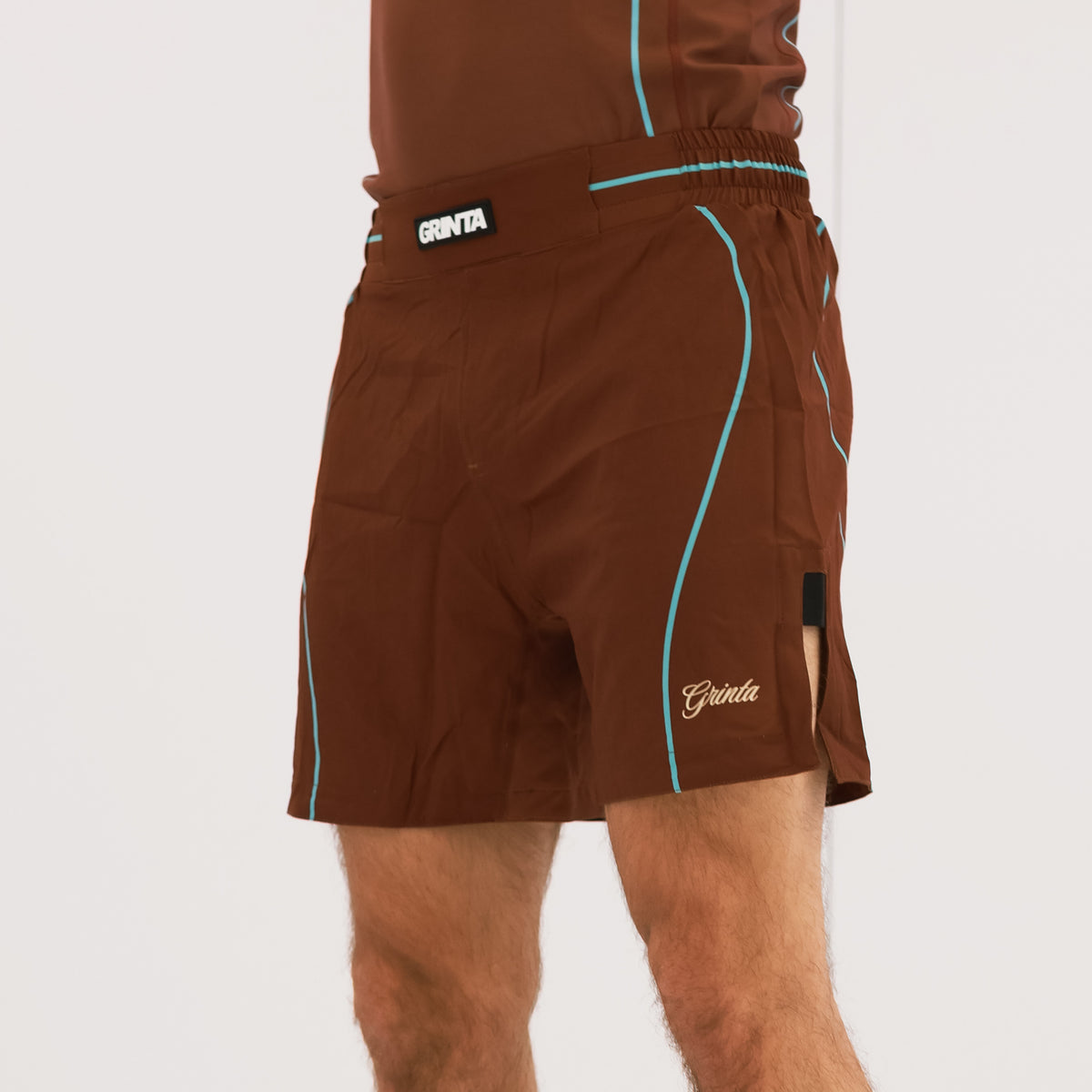 Flow Shorts - Brown/Sky Blue