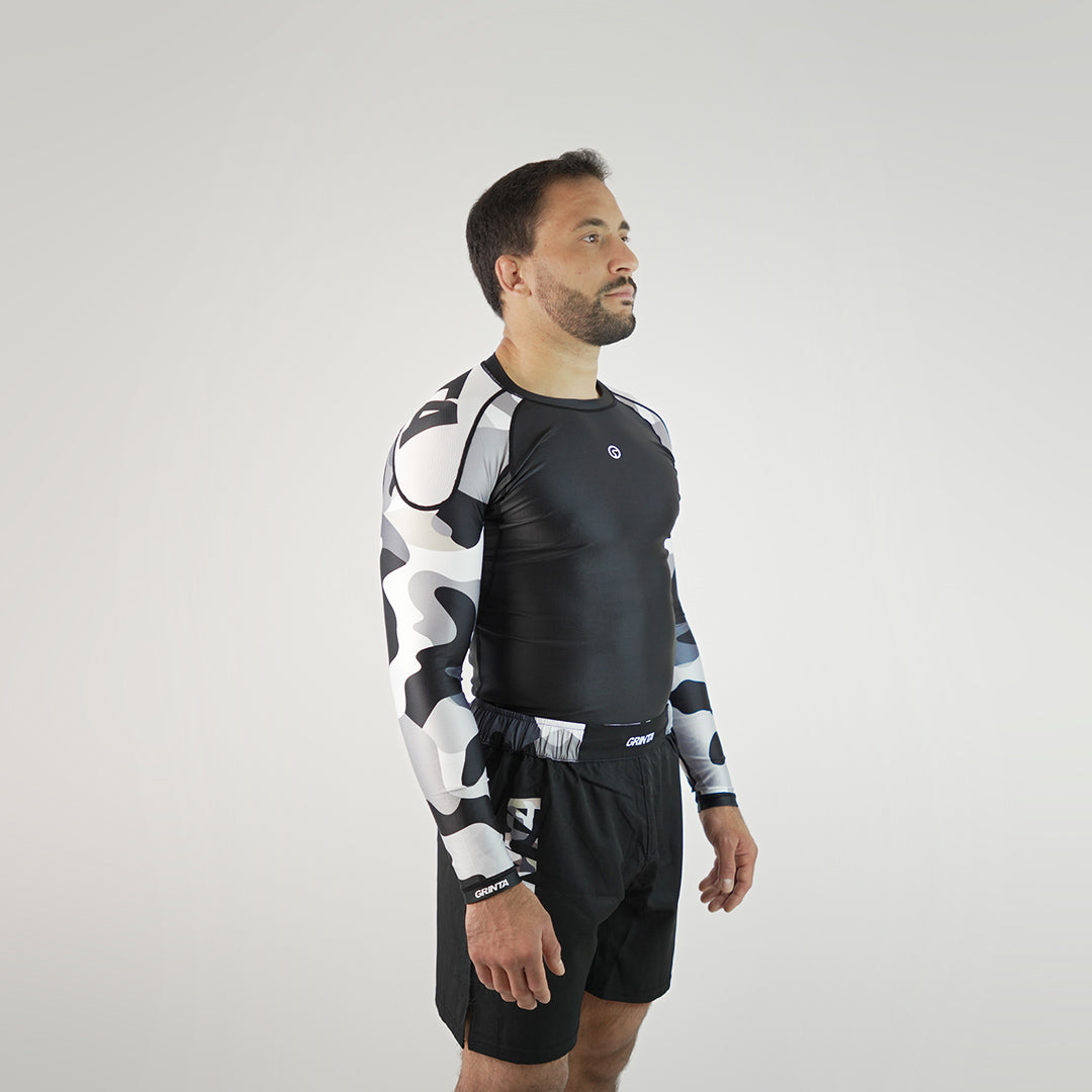 Camouflage Long Sleeve Rashguard - Black