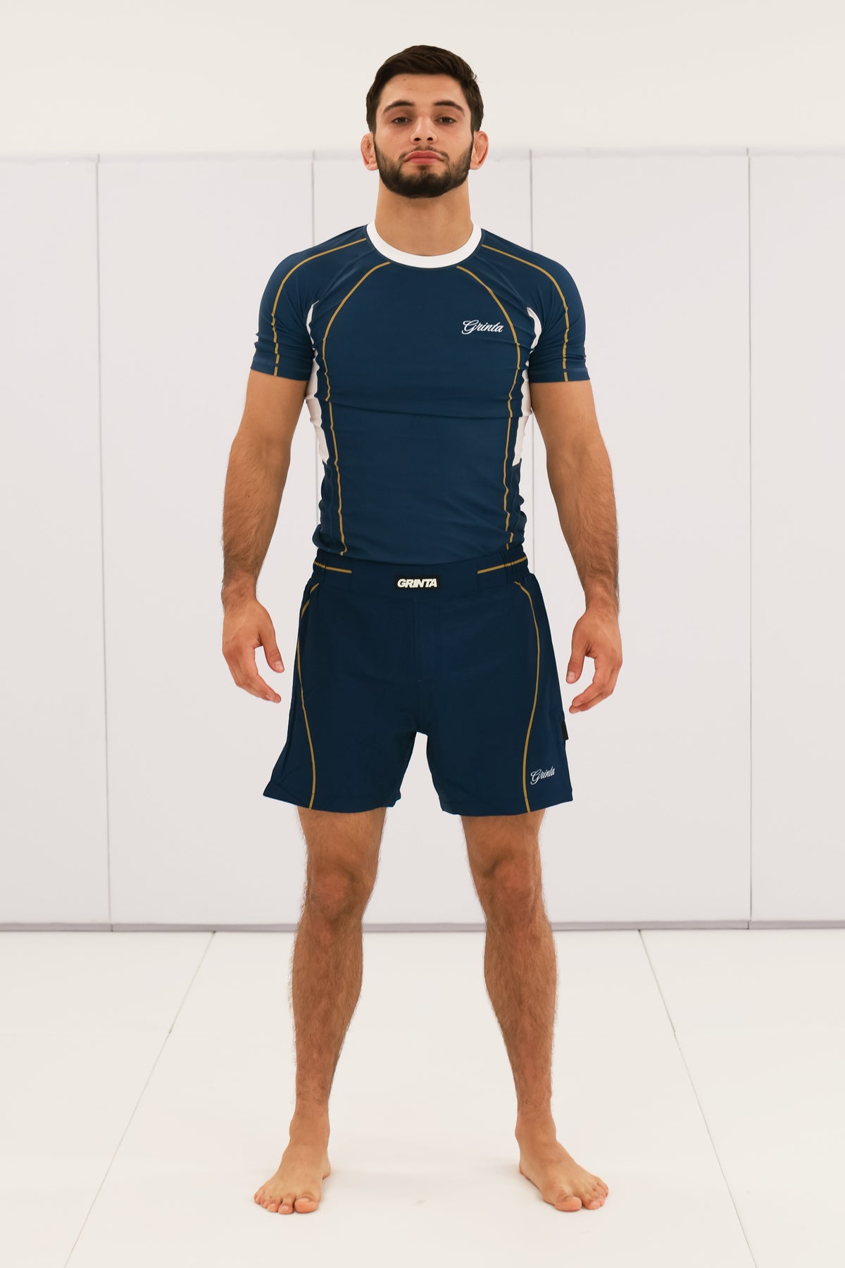 Flow Rashguard - Steel Blue/Gold