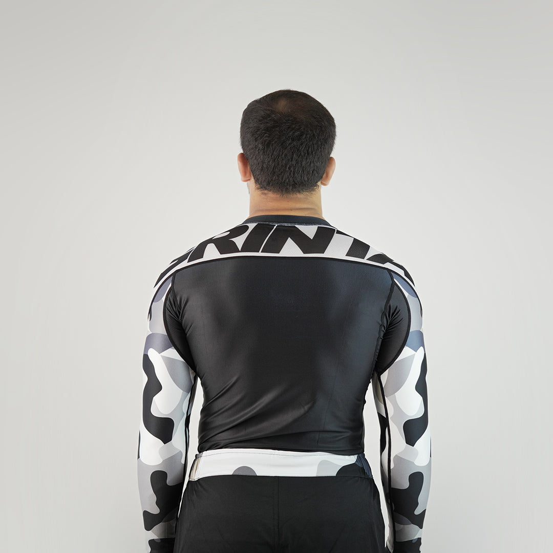 Camouflage Long Sleeve Rashguard - Black