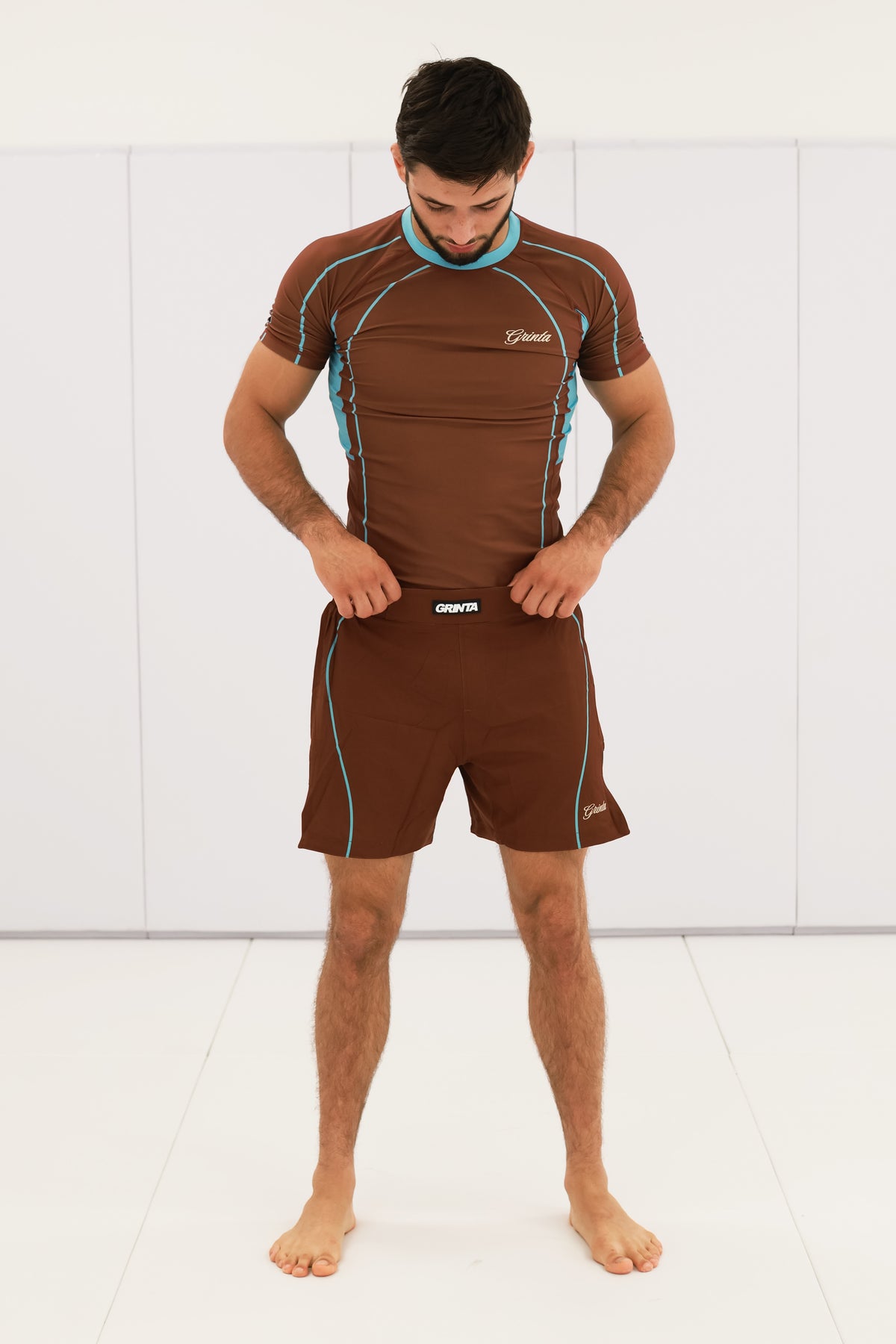 Flow Rashguard - Brown/Sky Blue