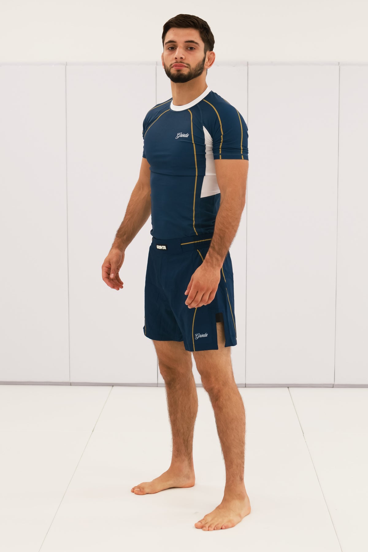 Flow Rashguard - Steel Blue/Gold