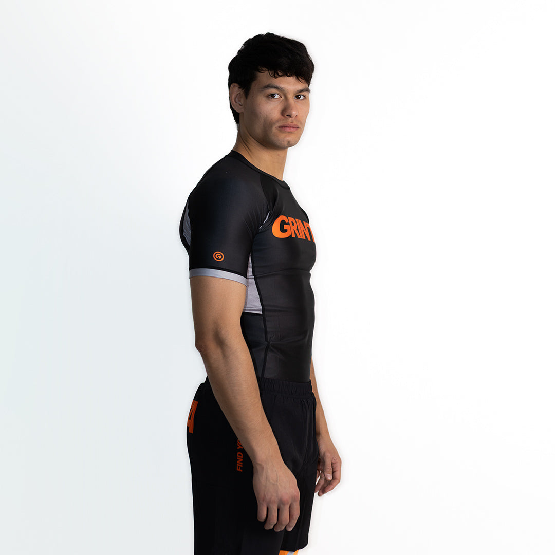 Core Rashguard - Black/Orange