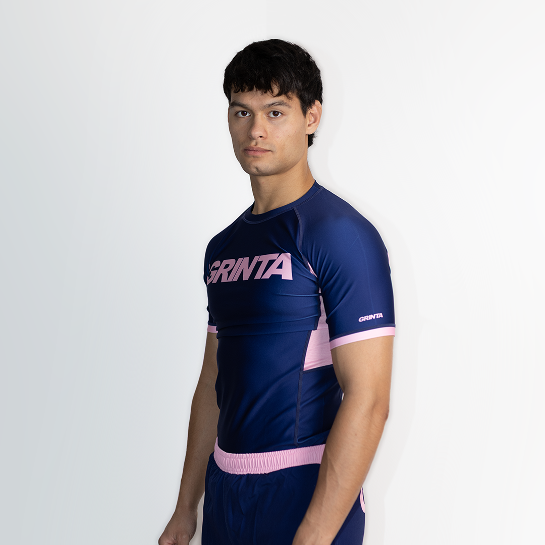 Core Rashguard - Navy/Light Pink