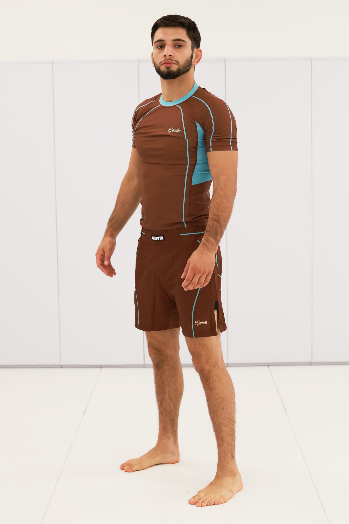 Flow Rashguard - Brown/Sky Blue