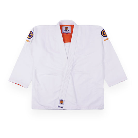 Essential Gi White With Orange/Navy Blue