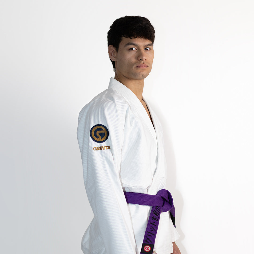 Essential Gi White With Brown/Navy Blue