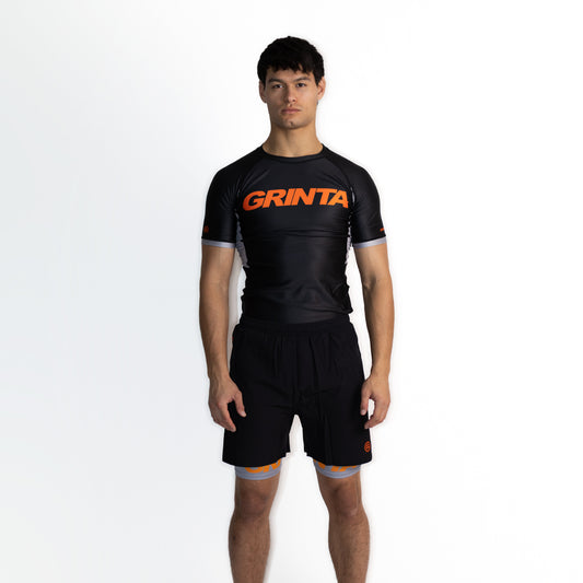 Core Rashguard - Black/Orange