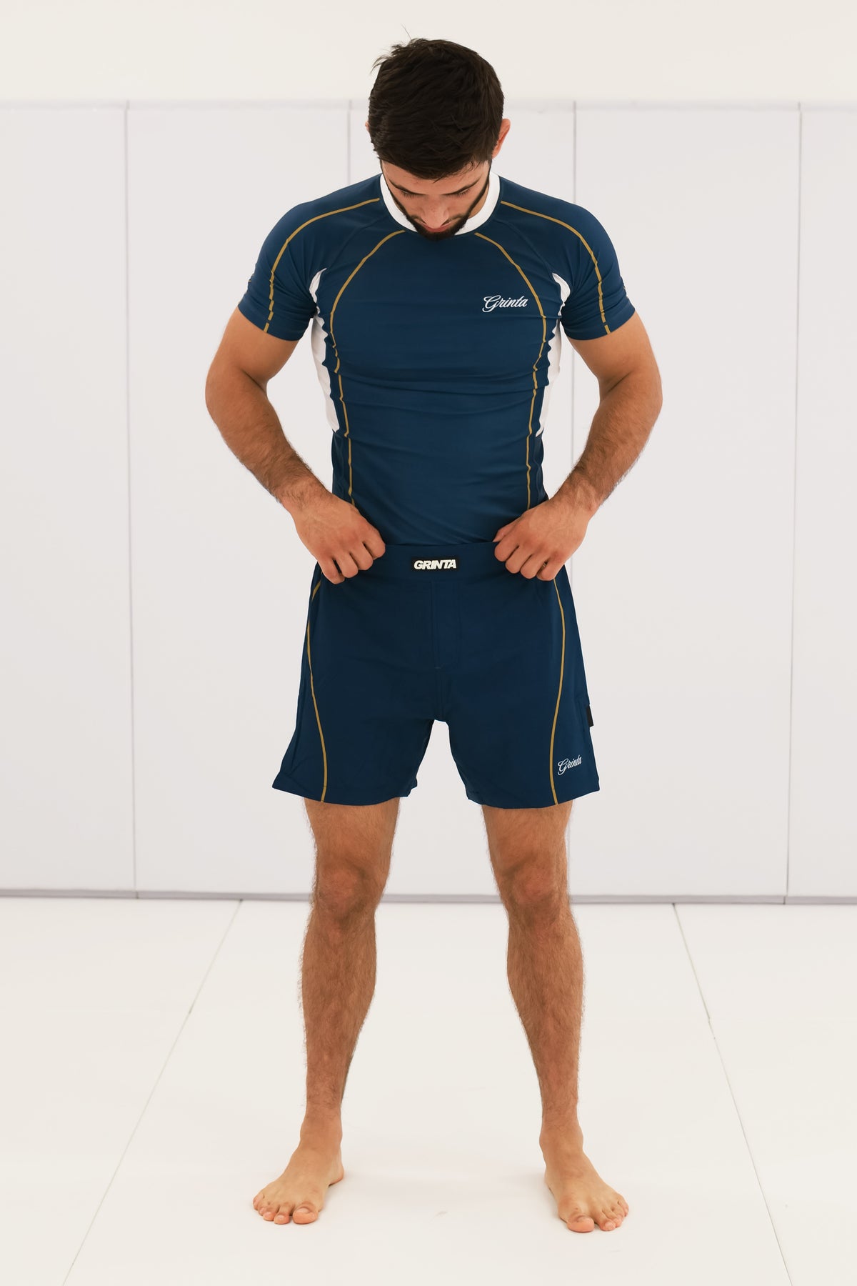 Flow Rashguard - Steel Blue/Gold