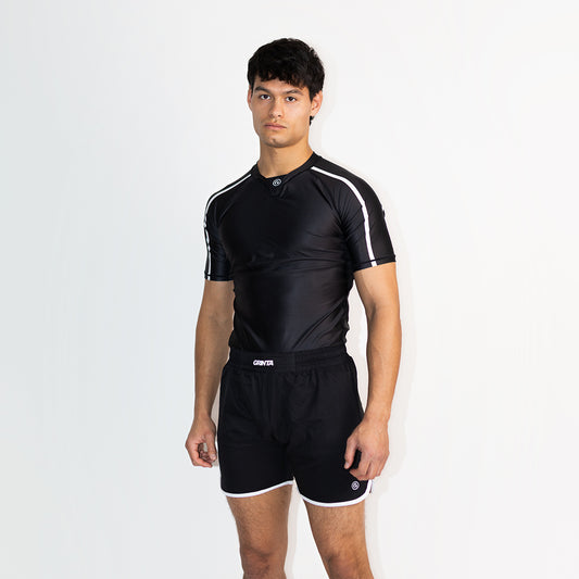 Onyx V-Neck Rashguard - Black