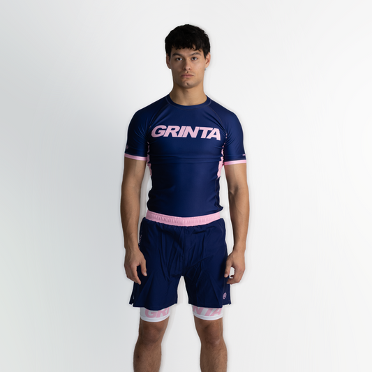 Core Rashguard - Navy/Light Pink