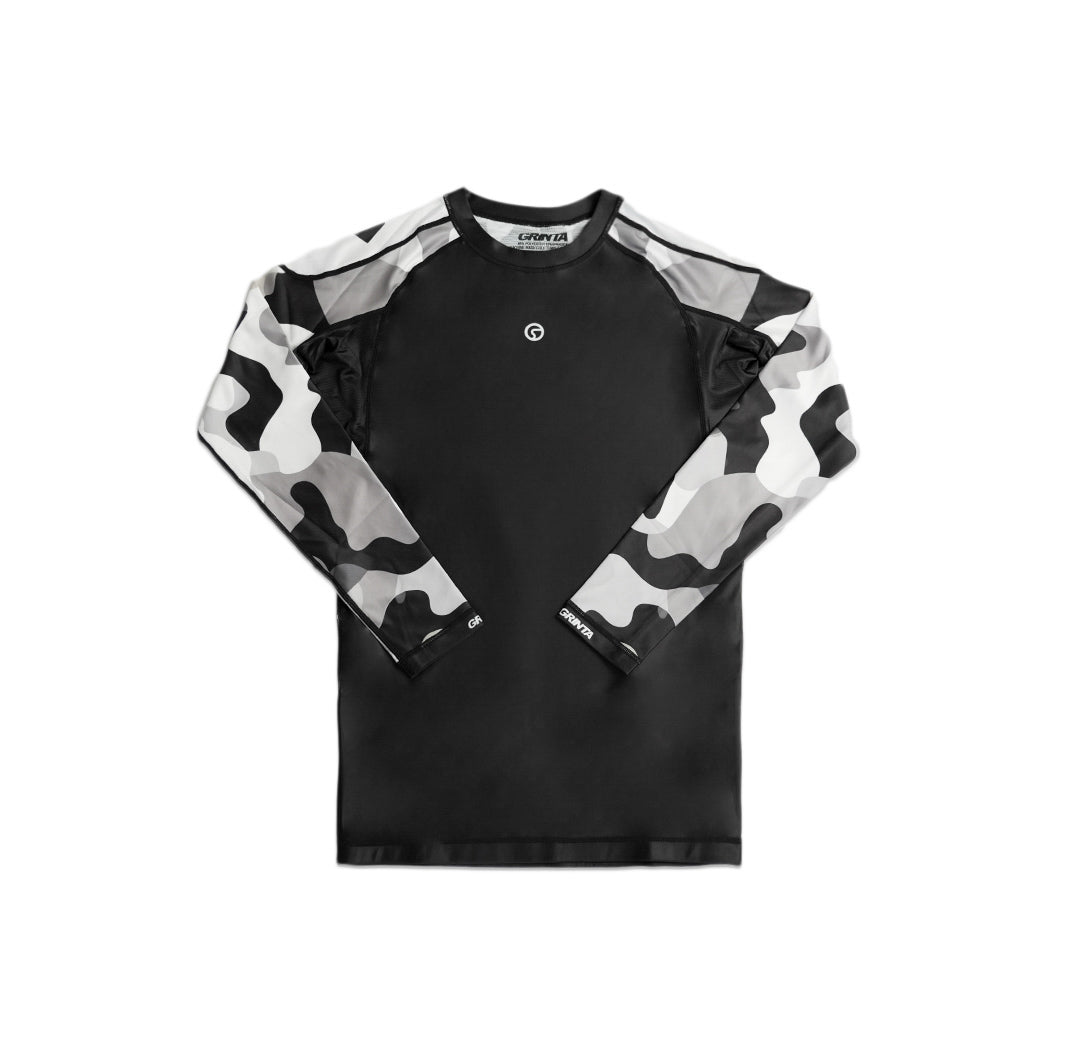 Camouflage Long Sleeve Rashguard - Black