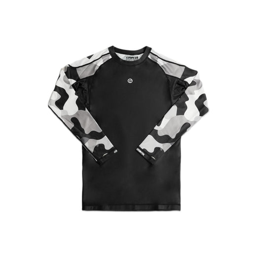 Camouflage Long Sleeve Rashguard - Black