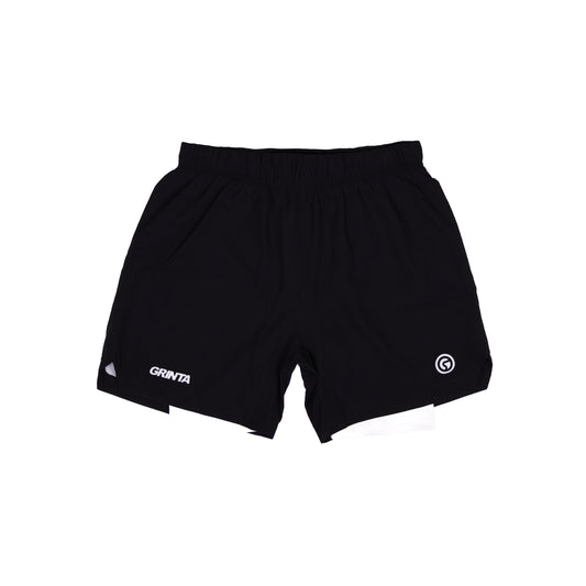 Hybrid 2-in-1 Shorts Black for BJJ and MMA – Quick-Dry, Four-Way Stretch Fabric with Built-In Compression Layer