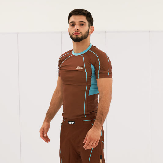 Flow Rashguard - Brown/Sky Blue