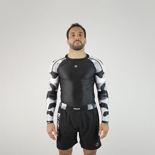 Camouflage Long Sleeve Rashguard - Black
