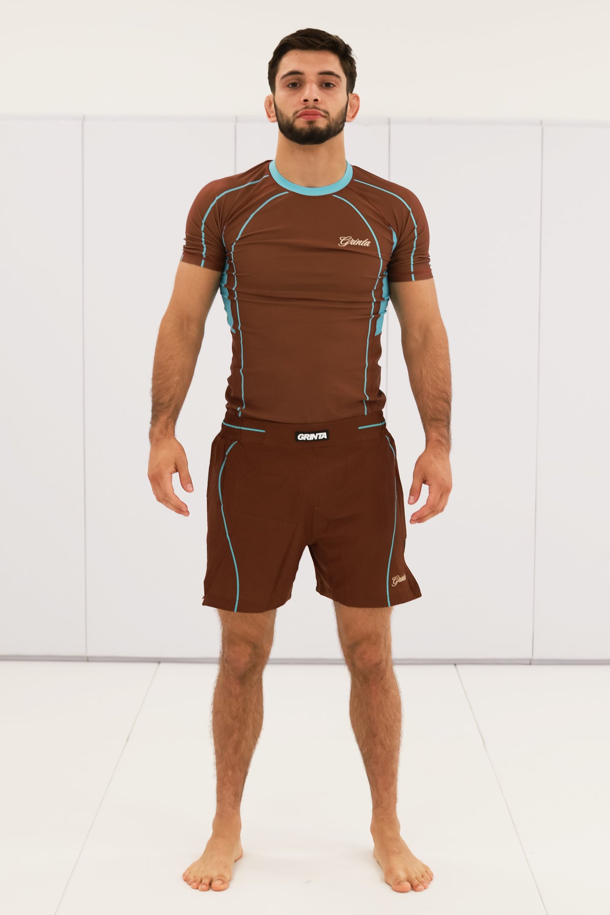 Flow Rashguard - Brown/Sky Blue