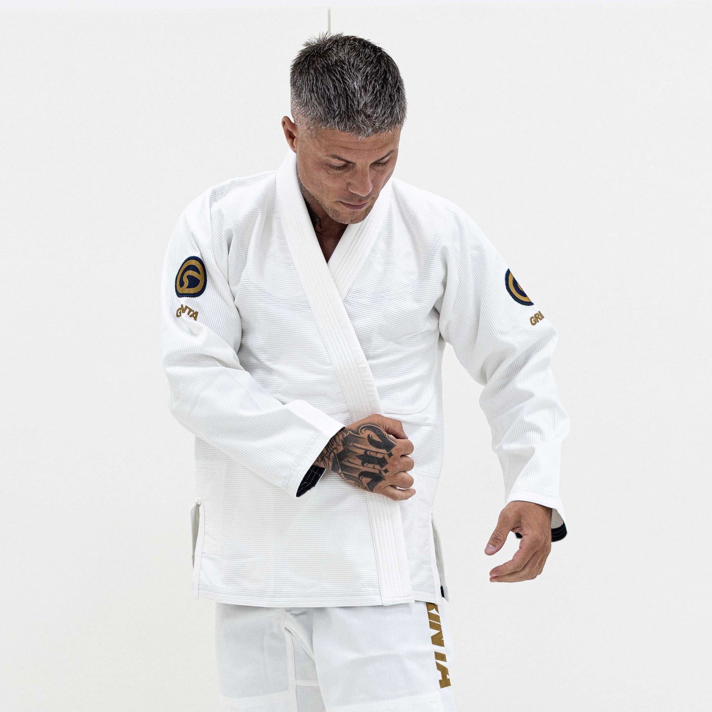 Essential Gi White With Brown/Navy Blue