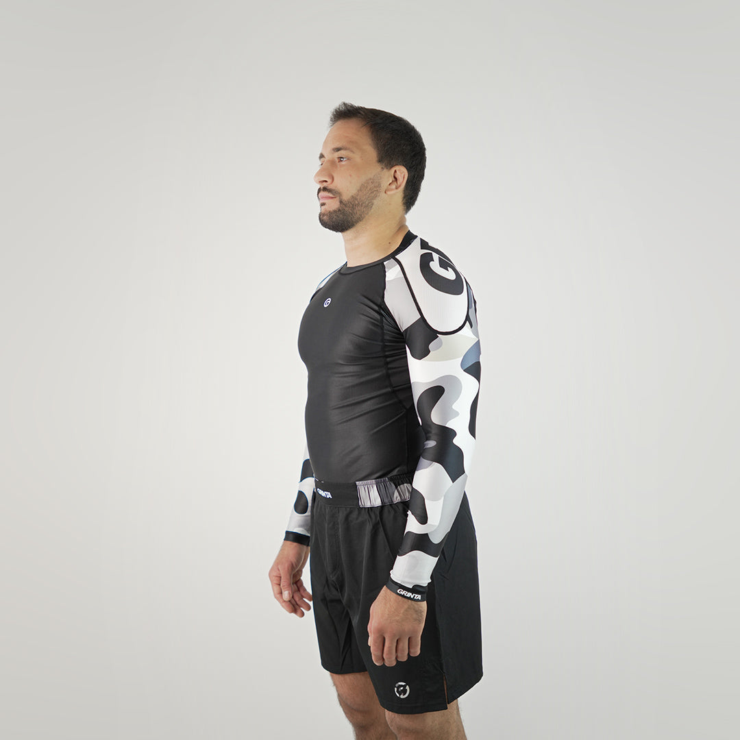 Camouflage Long Sleeve Rashguard - Black