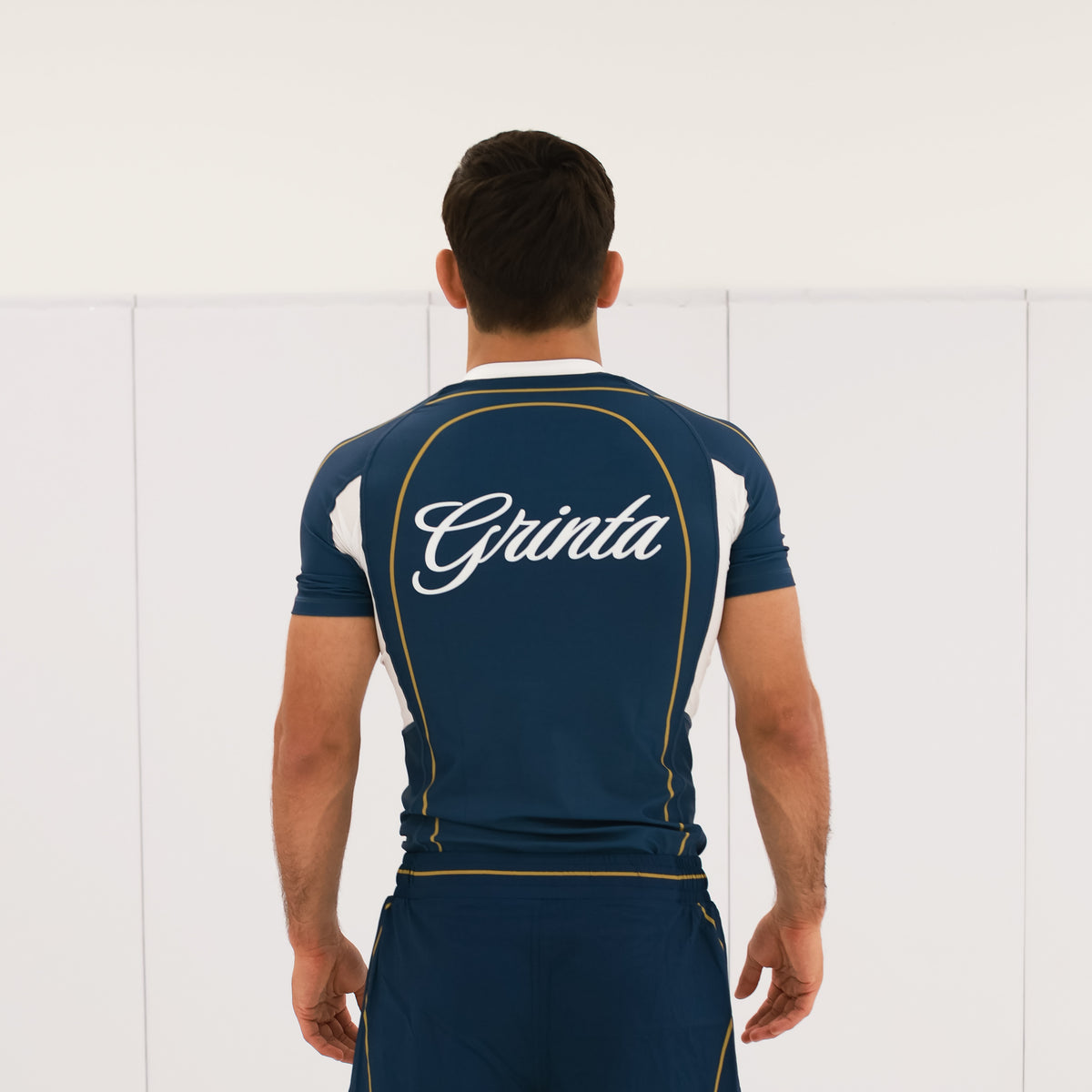 Flow Rashguard - Steel Blue/Gold