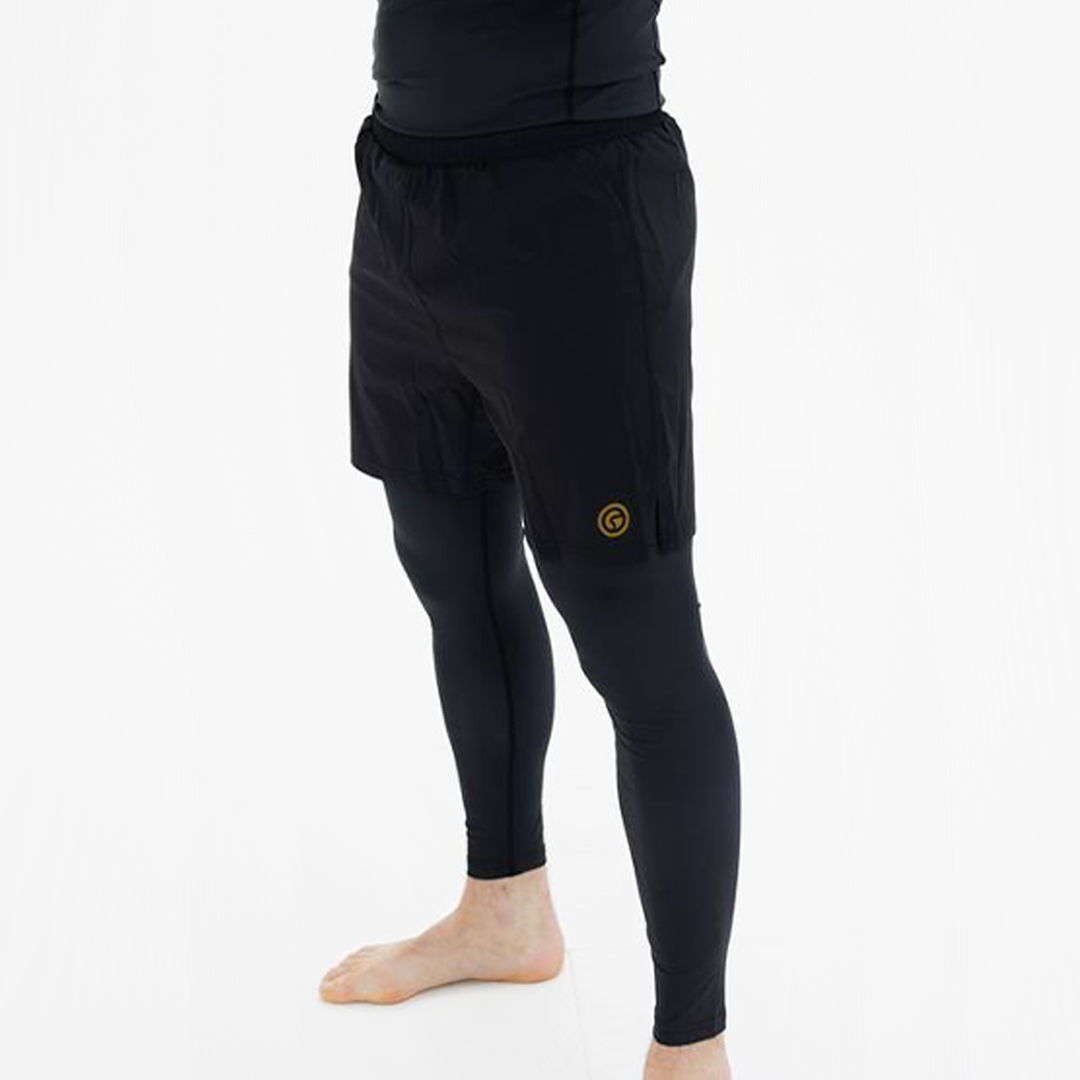 Core Hybrid Long Shorts V2 - Black/Gold