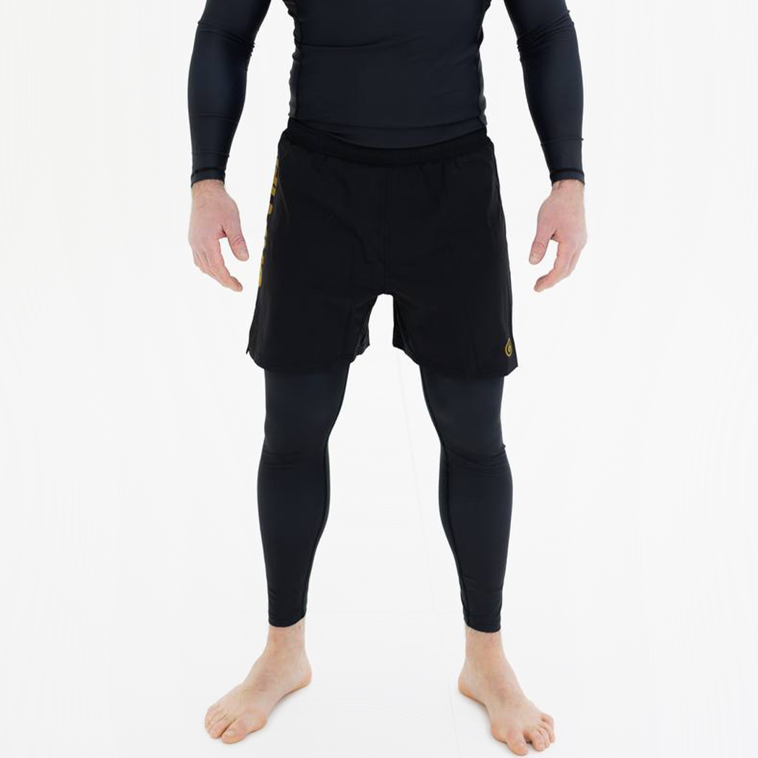 Core Hybrid Long Shorts V2 - Black/Gold